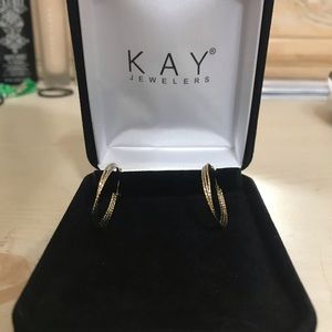 Mixed metal hoop earrings